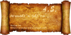 Arendás Sára névjegykártya