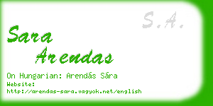 sara arendas business card