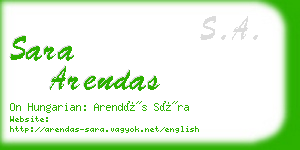 sara arendas business card